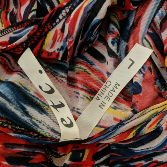 etc. Short Dress Multicolored Size L - Picture 6 of 6